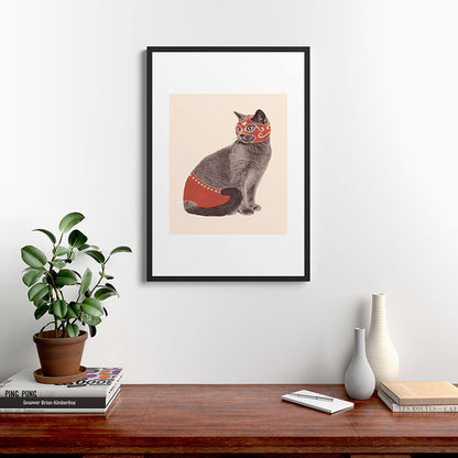 Cat Wrestler Framed Art Print Gallery Image 6