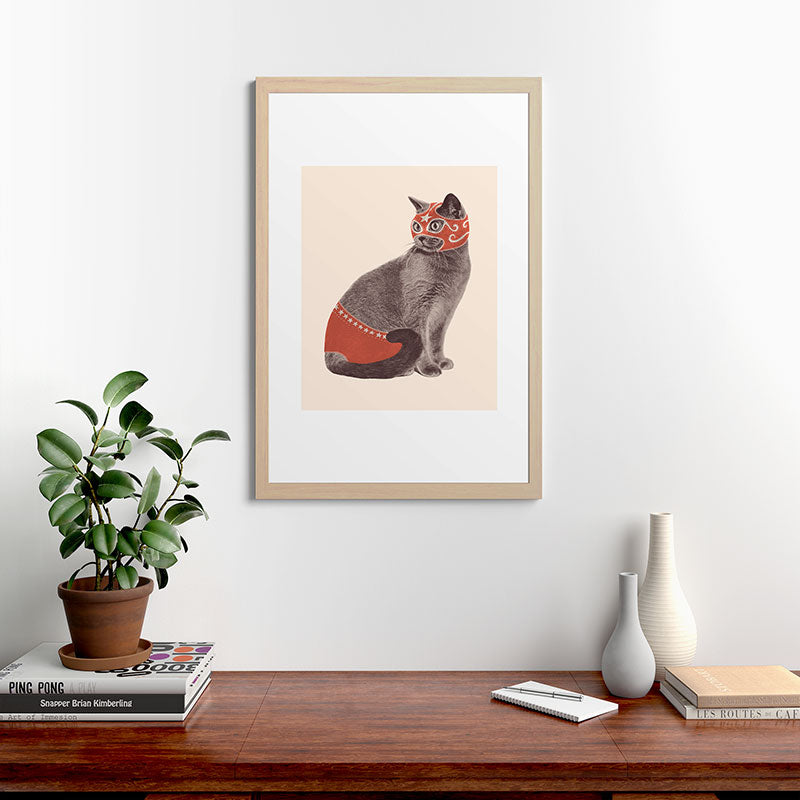 Cat Wrestler Framed Art Print Gallery Image 48