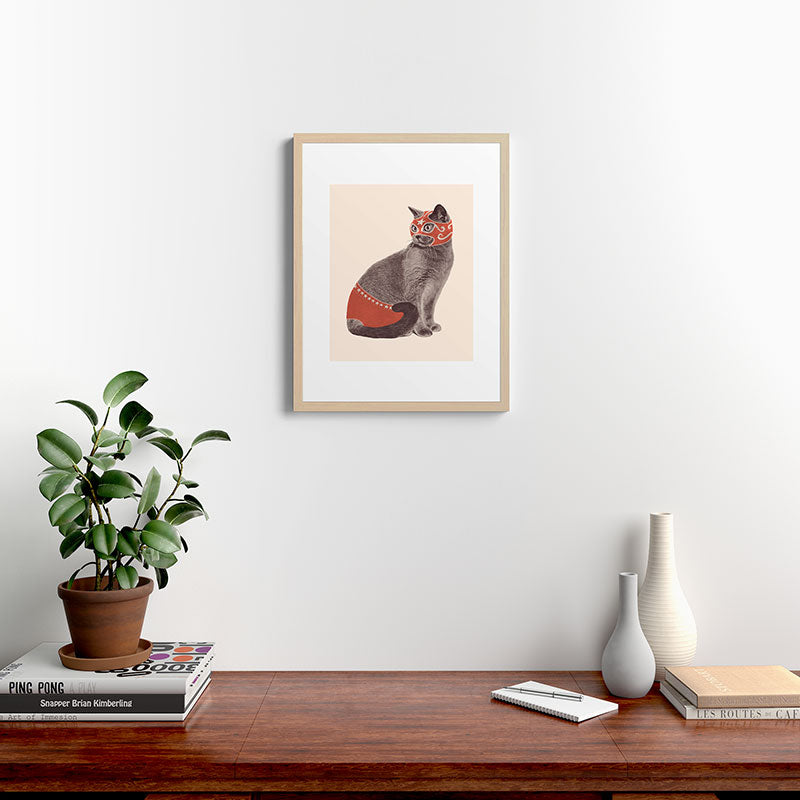 Cat Wrestler Framed Art Print Gallery Image 19