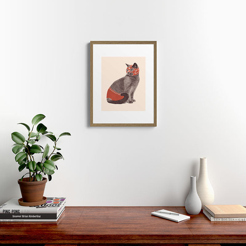 Cat Wrestler Framed Art Print Gallery Image 12