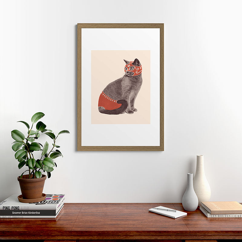 Cat Wrestler Framed Art Print Gallery Image 41