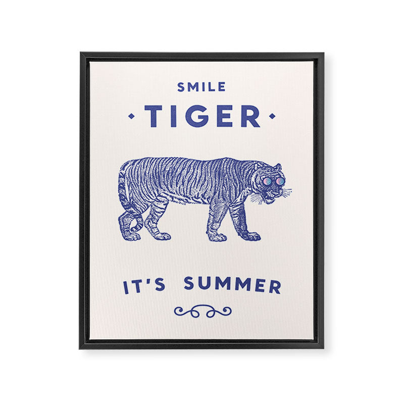Smile Tiger, it's Summer Framed Canvas Print Gallery Image 2