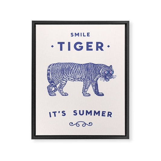 Smile Tiger, it's Summer Framed Canvas Print Gallery Image 2