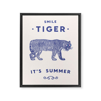 Smile Tiger, it's Summer Framed Canvas Print Gallery Image 6