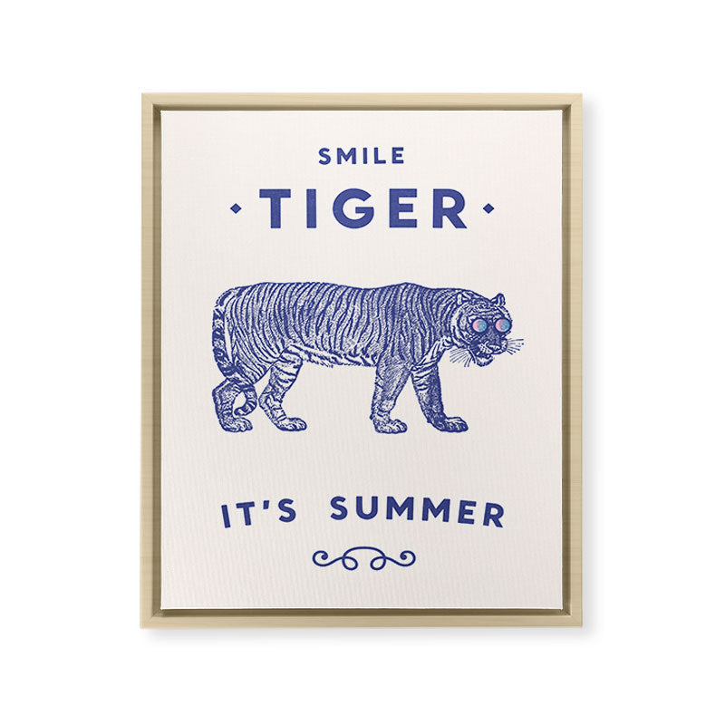 Smile Tiger, it's Summer Framed Canvas Print Gallery Image 17