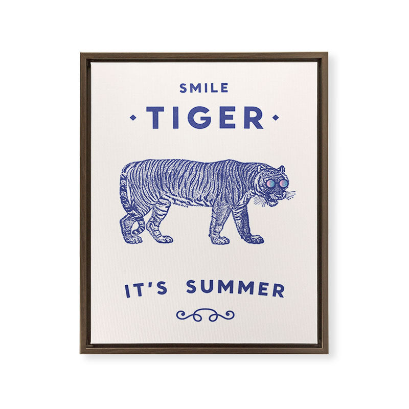 Smile Tiger, it's Summer Framed Canvas Print Gallery Image 8