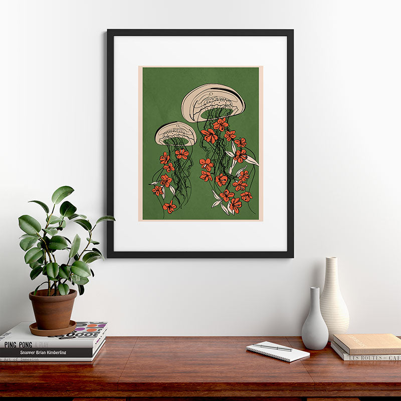 Floral Jellyfishes 2 Framed Art Print Gallery Image 35