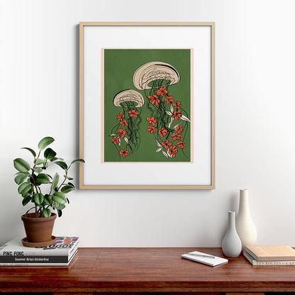 Floral Jellyfishes 2 Framed Art Print Gallery Image 21
