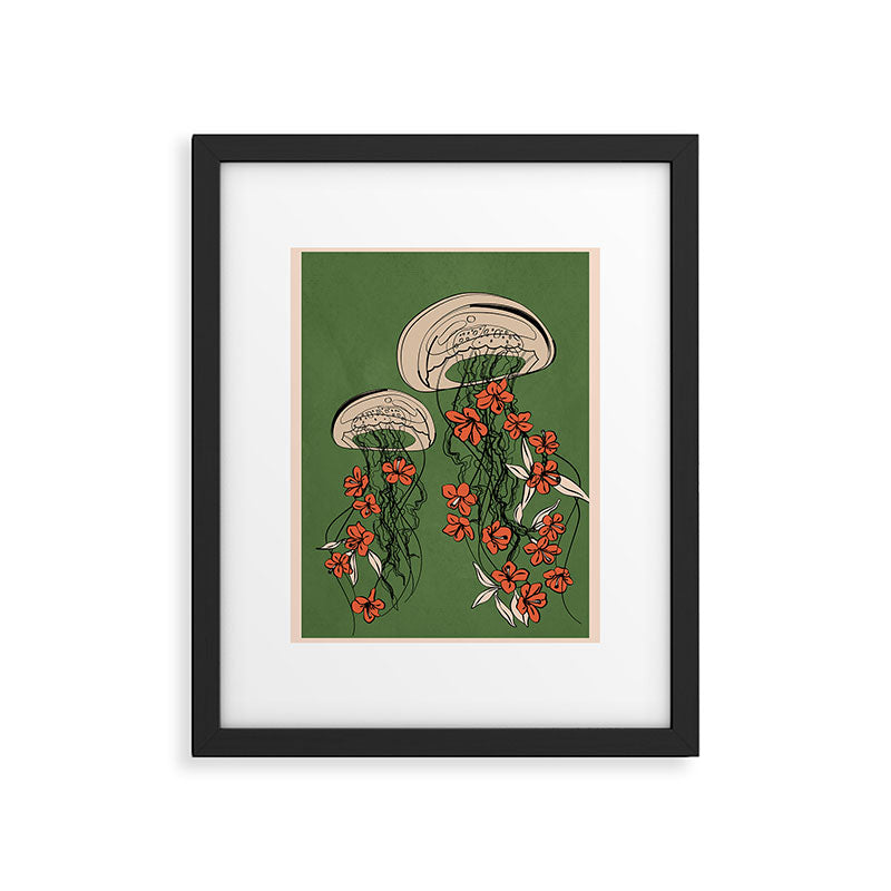 Floral Jellyfishes 2 Framed Art Print Gallery Image 1