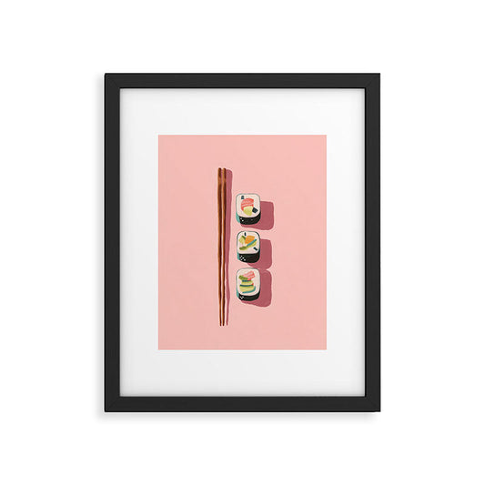 Pink Sushi Rhythm Framed Art Print Gallery Image 1
