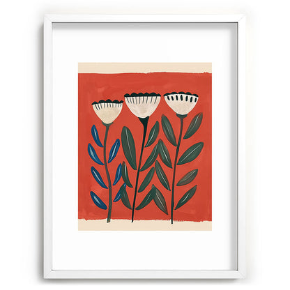 Terracotta Folk Blooms Framed Art Print Gallery Image 79