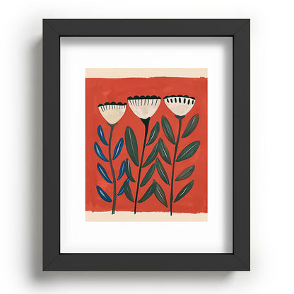 Terracotta Folk Blooms Framed Art Print Gallery Image 57