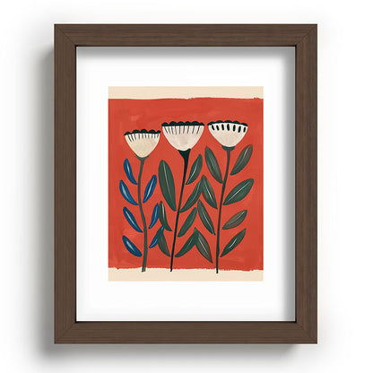 Terracotta Folk Blooms Framed Art Print Gallery Image 64