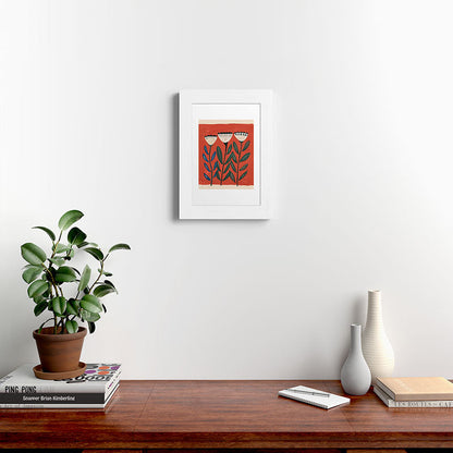 Terracotta Folk Blooms Framed Art Print Gallery Image 52