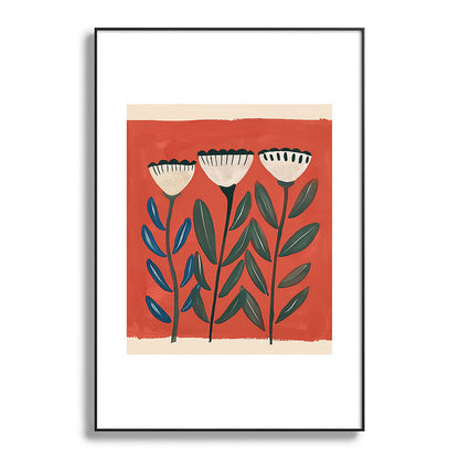 Terracotta Folk Blooms Framed Art Print Gallery Image 87
