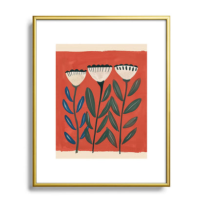 Terracotta Folk Blooms Framed Art Print Gallery Image 88