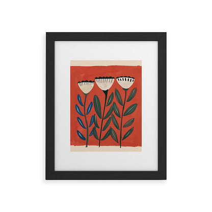 Terracotta Folk Blooms Framed Art Print Gallery Image 29