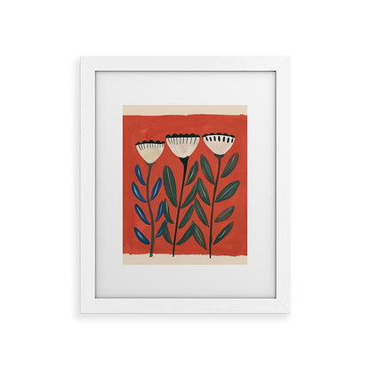 Terracotta Folk Blooms Framed Art Print Gallery Image 54