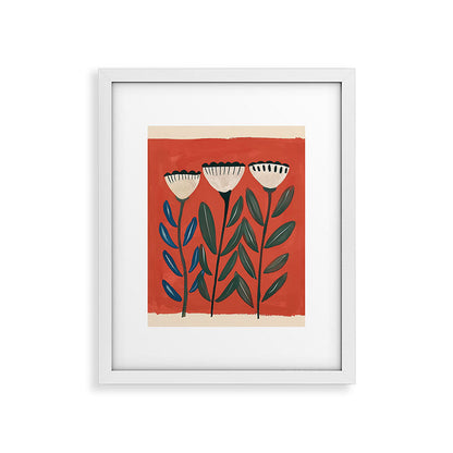 Terracotta Folk Blooms Framed Art Print Gallery Image 25