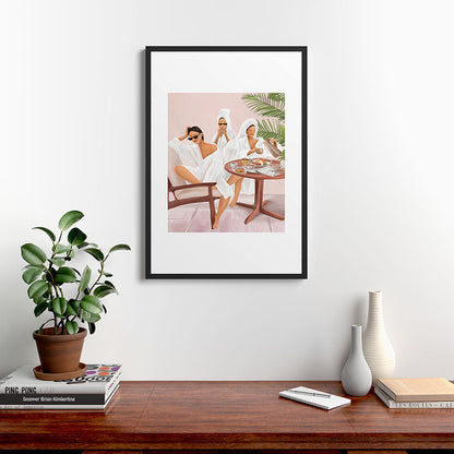 Weekend morning with friends Framed Art Print Gallery Image 6
