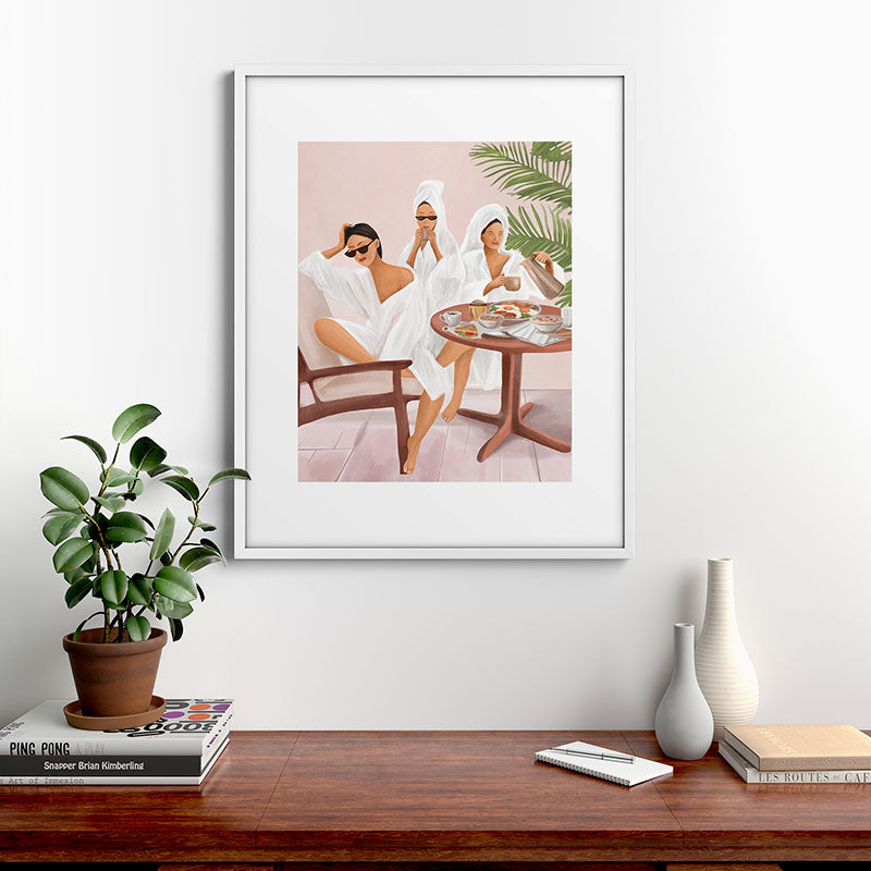 Weekend morning with friends Framed Art Print Gallery Image 28