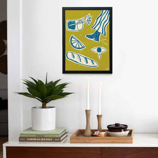 Some Things I Love Green and Blue Framed Poster 12x16