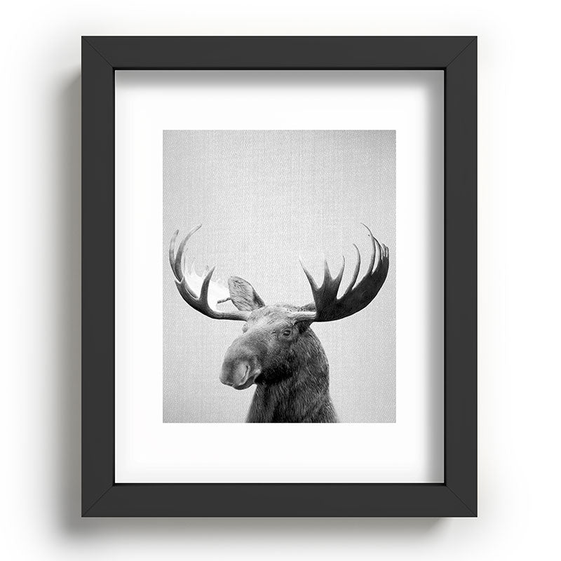 Moose - Black & White Framed Art Print Gallery Image 78