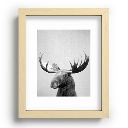 Moose - Black & White Framed Art Print Gallery Image 95