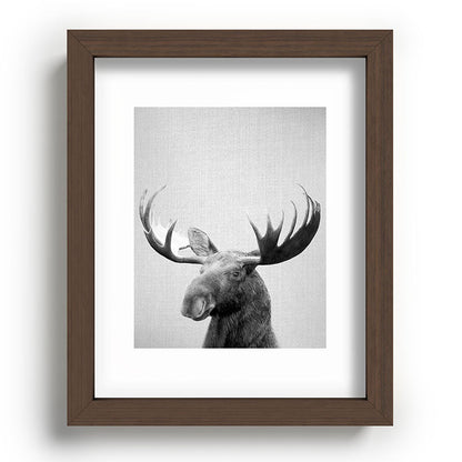 Moose - Black & White Framed Art Print Gallery Image 86