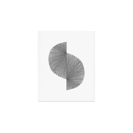 Mid Century Modern Geometric Abstract S Shape Line Drawing Pattern Art Print Gallery Image 1