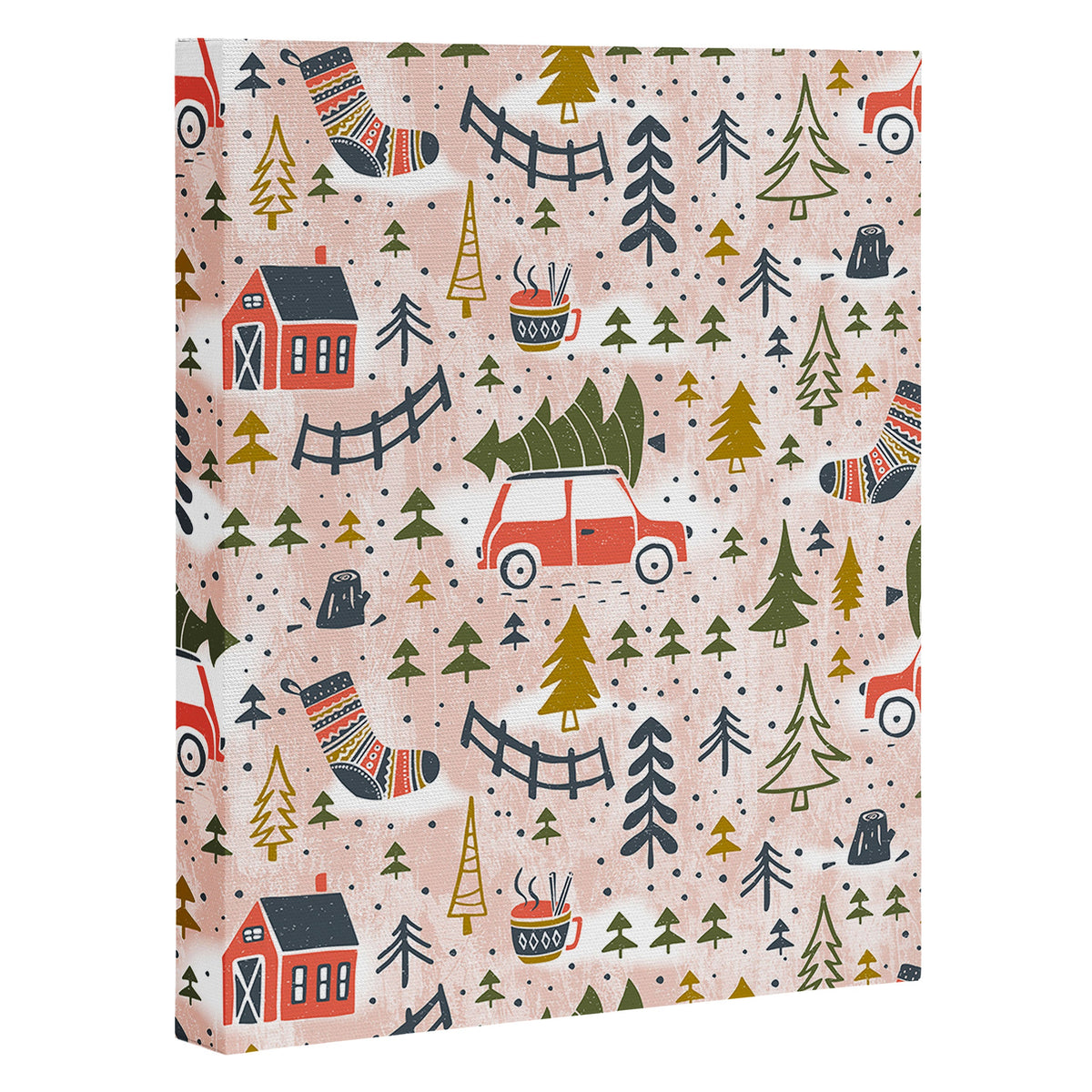 Home For The Holidays Blush Pink Christmas Canvas Print Gallery Image 2
