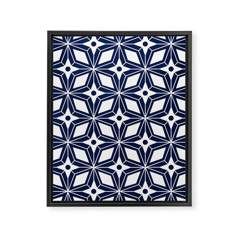 Starburst - Navy Framed Canvas Print Gallery Image 1