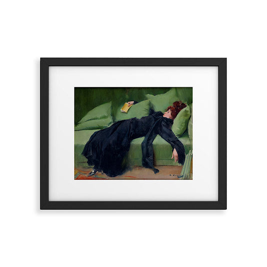 Decadent Young Woman after the Dance Framed Art Print Gallery Image 1