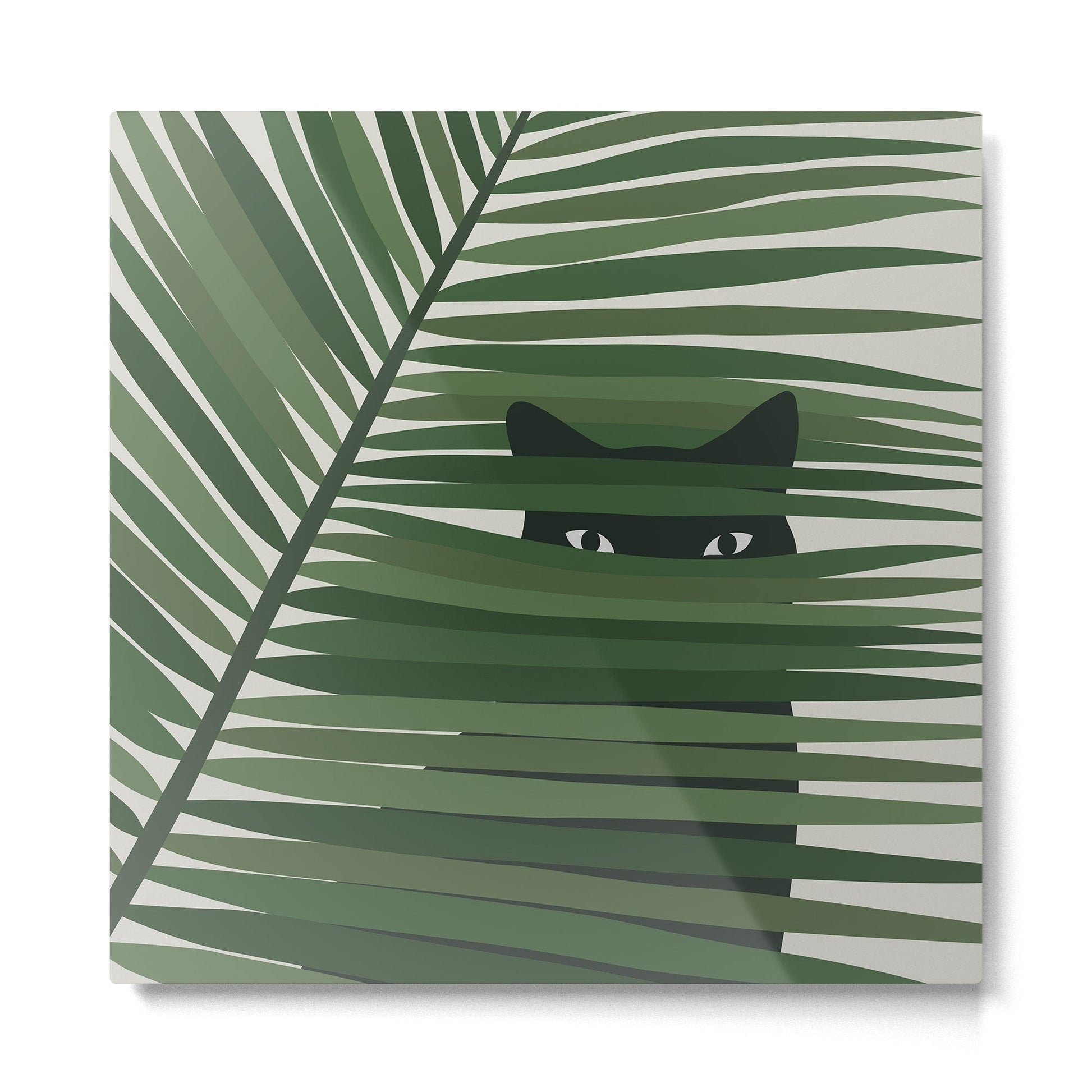 Cat and Plant 53 Metal Print Gallery Image 2