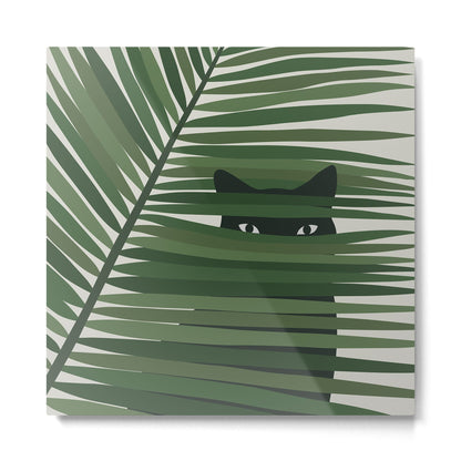 Cat and Plant 53 Metal Print Gallery Image 2