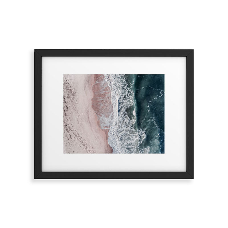 Crashing waves - Aerial Beach Ocean Sea Photography by Ingrid Beddoes Framed Art Print Gallery Image 1