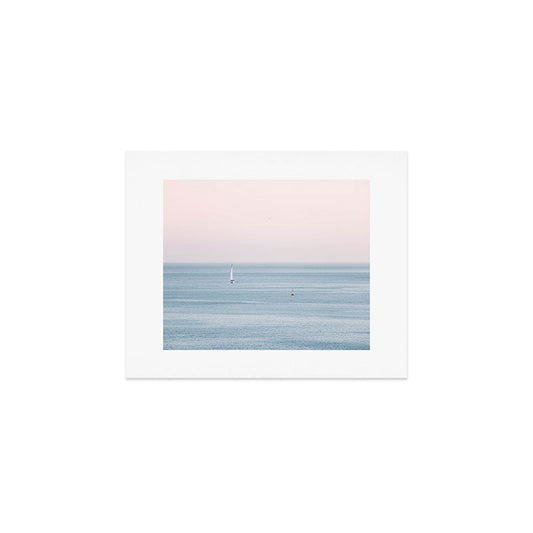 Ocean Pink Sky Art Print Gallery Image 1