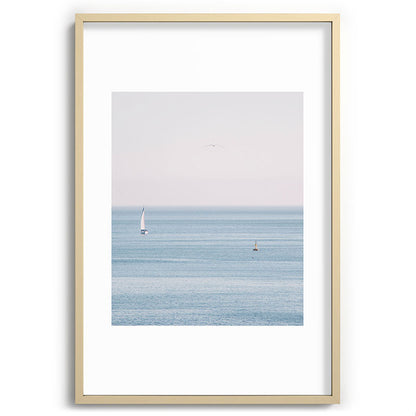 Ocean - Sail boat in calm sea - travel photography Framed Art Print Gallery Image 74