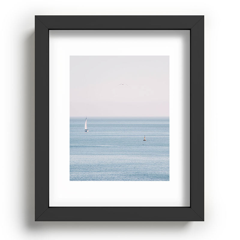 Ocean - Sail boat in calm sea - travel photography Framed Art Print Gallery Image 57