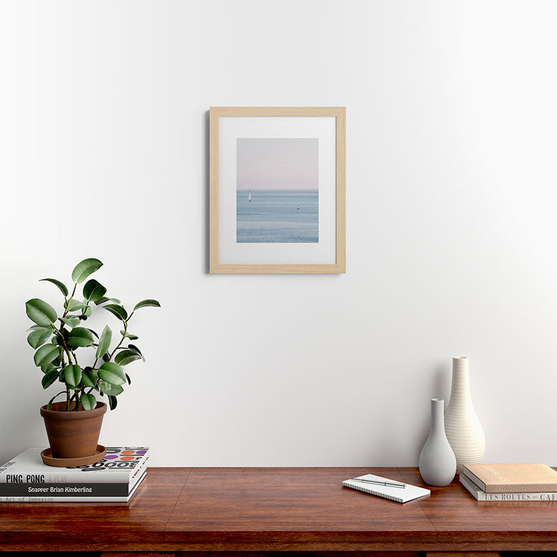 Ocean - Sail boat in calm sea - travel photography Framed Art Print Gallery Image 46