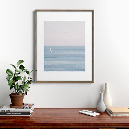 Ocean - Sail boat in calm sea - travel photography Framed Art Print Gallery Image 14