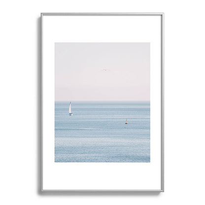 Ocean - Sail boat in calm sea - travel photography Framed Art Print Gallery Image 97