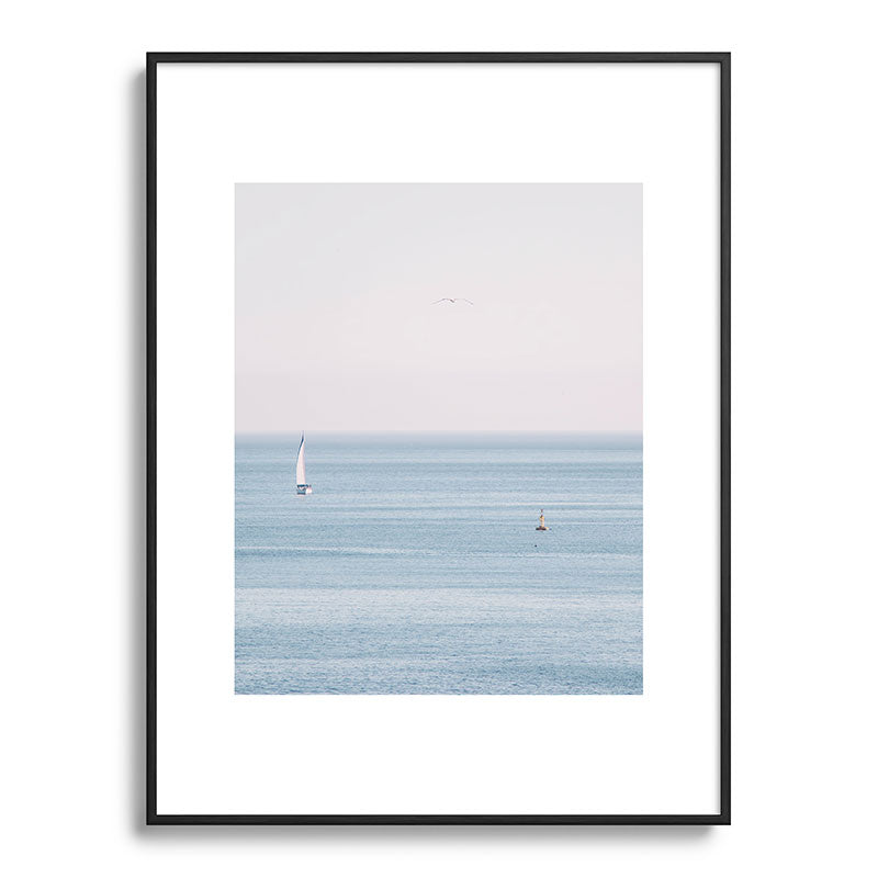 Ocean - Sail boat in calm sea - travel photography Framed Art Print Gallery Image 84