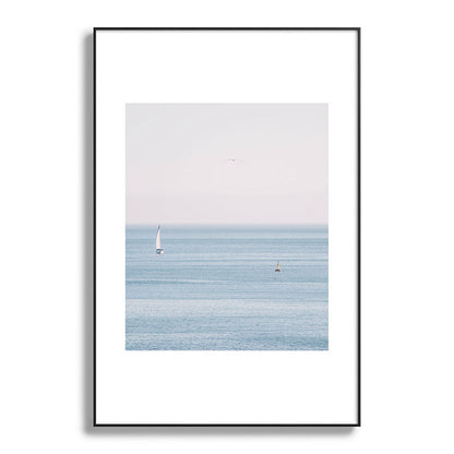 Ocean - Sail boat in calm sea - travel photography Framed Art Print Gallery Image 86