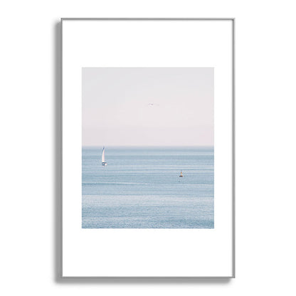 Ocean - Sail boat in calm sea - travel photography Framed Art Print Gallery Image 101