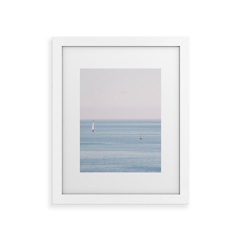 Ocean - Sail boat in calm sea - travel photography Framed Art Print Gallery Image 50