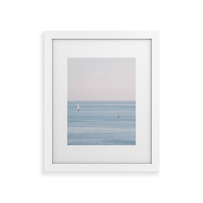 Ocean - Sail boat in calm sea - travel photography Framed Art Print Gallery Image 55