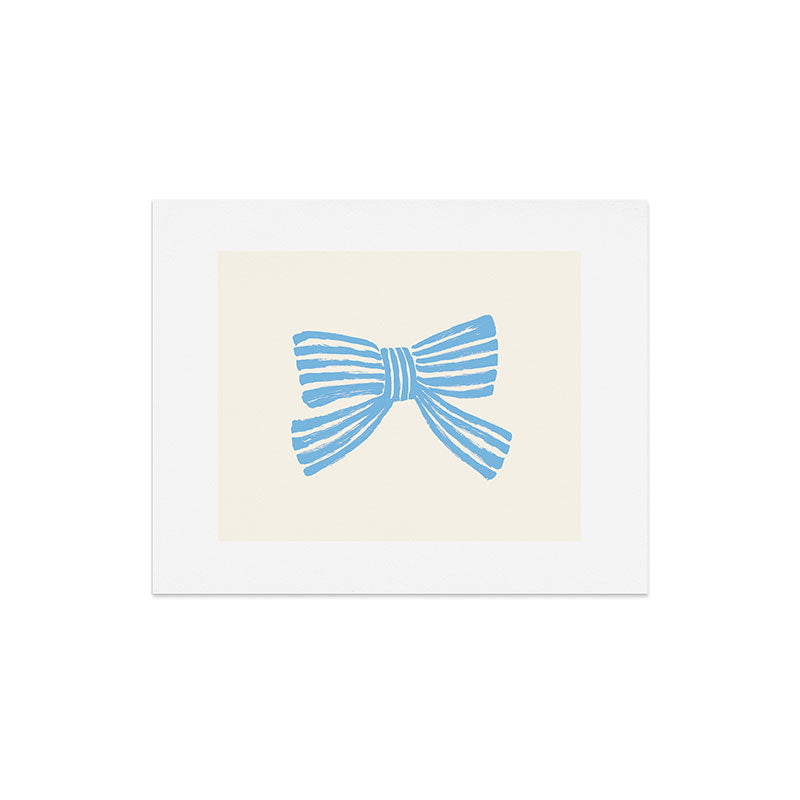 Blue Stripe Bow Ribbon Art Print Gallery Image 4