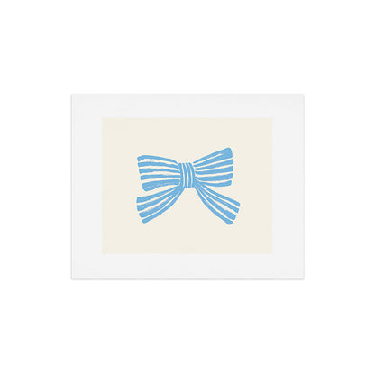 Blue Stripe Bow Ribbon Art Print Gallery Image 5