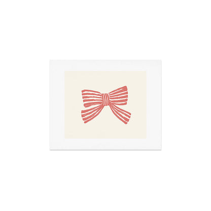 Pink Stripe Bow Ribbon Art Print Gallery Image 1